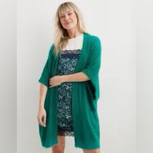 36 aerie medium oversize fuzzy sweater cardigan green preloved